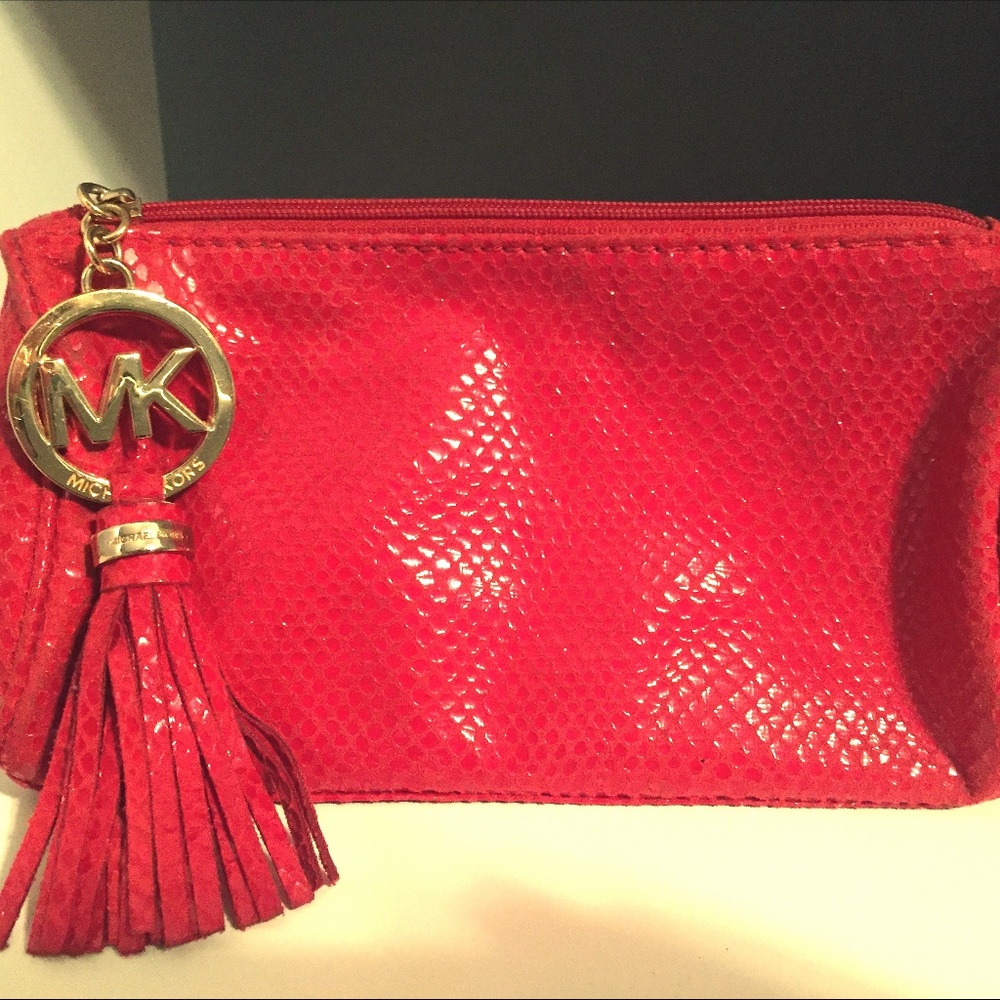 MICHAEL KORS RED COSMETIC BAG